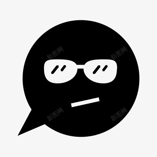 酷的演讲泡泡表情符号引语图标svg_新图网 https://ixintu.com 太阳镜 引语 表情符号 说 说话 酷的演讲泡泡