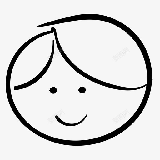 男孩孩子脸图标svg_新图网 https://ixintu.com 人 孩子 微笑 手绘 男孩 脸