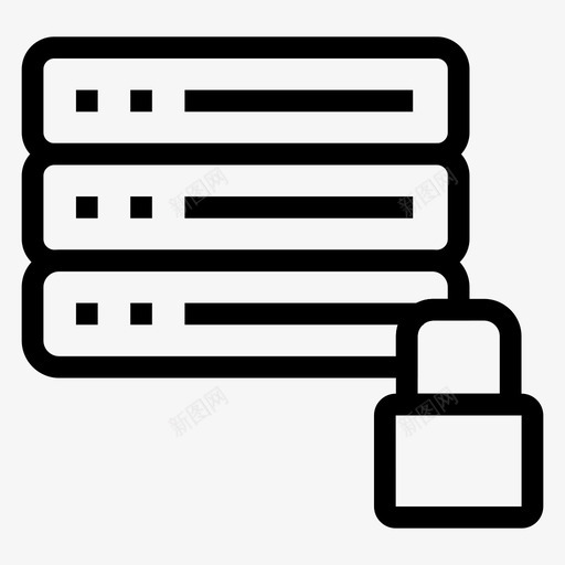 锁储物柜受保护图标svg_新图网 https://ixintu.com 保护 储物柜 受保护 存储 安全线图标 服务器 锁