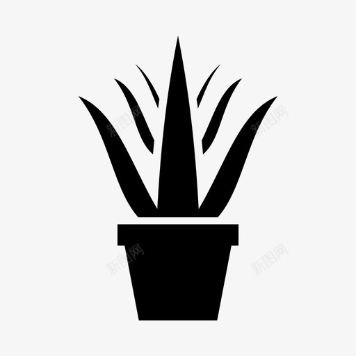 芦荟叶植物图标svg_新图网 https://ixintu.com 叶 夏季 多汁 植物 芦荟