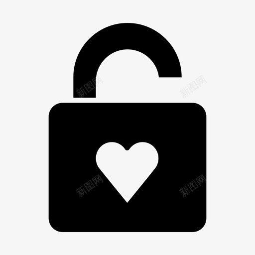 敞开心扉锁爱图标svg_新图网 https://ixintu.com 挂锁 敞开心扉 爱 锁