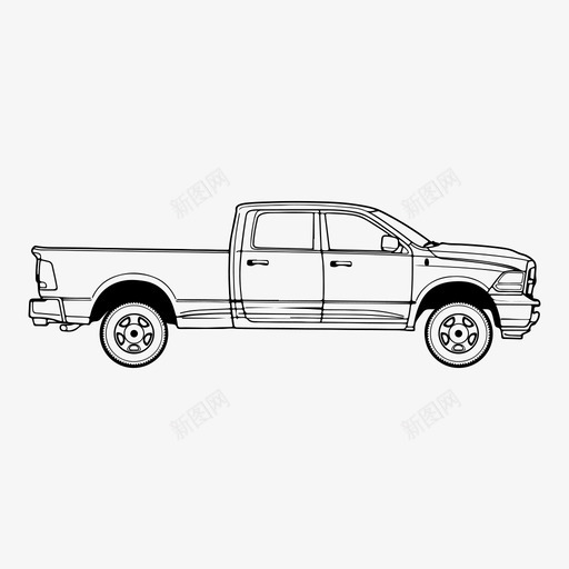 卡车美国车汽车图标svg_新图网 https://ixintu.com 公羊 卡车 汽车 皮卡 美国车 车辆 道奇