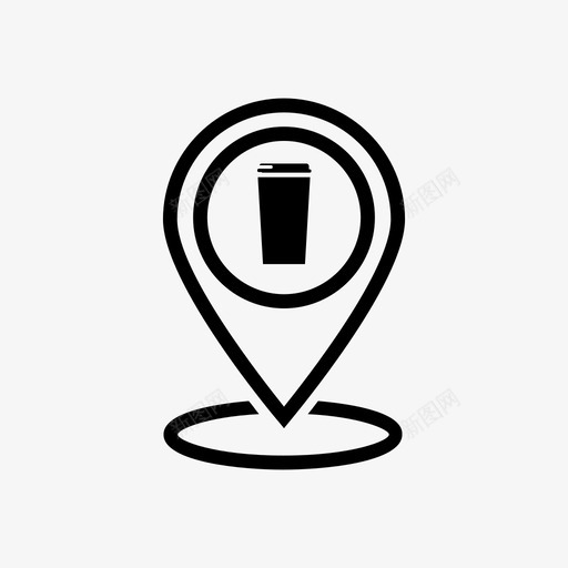别针咖啡馆地图针图标svg_新图网 https://ixintu.com 别针 别针线 咖啡馆 地图针