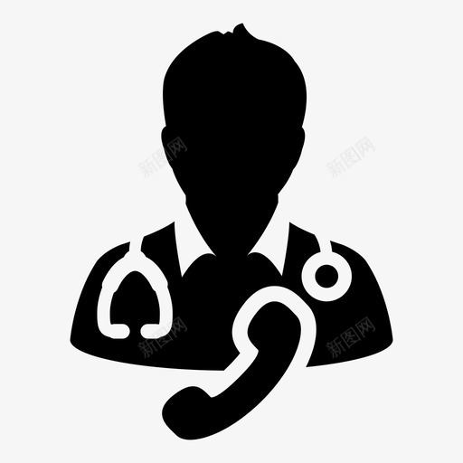 医生咨询医院图标svg_新图网 https://ixintu.com 医生 医疗 医院 听诊器向量图标 咨询 支持 电话