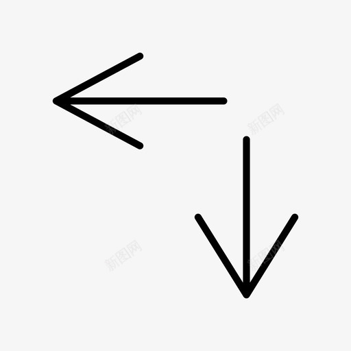 直角箭头角箭头箭头图标svg_新图网 https://ixintu.com 指针 方向 直角箭头 箭头 角箭头