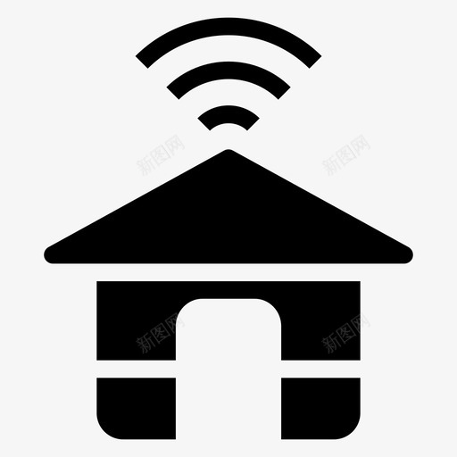 家庭连接房屋图标svg_新图网 https://ixintu.com wifi 互联网 家庭 房屋 无线 网络通信标志符号 连接
