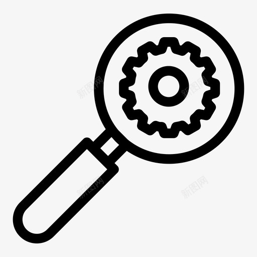 设置齿轮放大镜图标svg_新图网 https://ixintu.com 搜索 放大镜 设置 齿轮