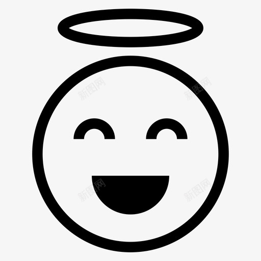 天使表情符号脸图标svg_新图网 https://ixintu.com 天使 微笑 快乐天使 社交网络 脸 表情符号 表情符号微笑