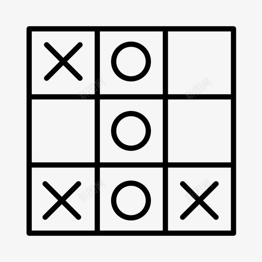 零与十字八十年代游戏图标svg_新图网 https://ixintu.com 九十年代 井字游戏 八十年代 游戏 逻辑 零与十字