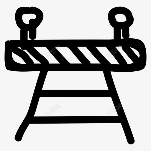 护栏施工道路图标svg_新图网 https://ixintu.com 交通 安全 安全手绘 护栏 施工 运输 道路
