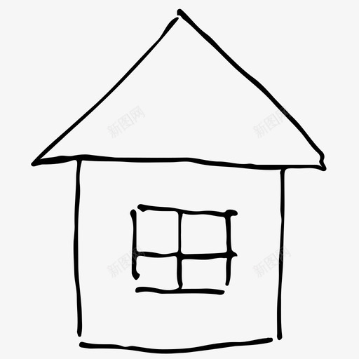 家建筑手绘图标svg_新图网 https://ixintu.com 家 建筑 房子 手绘 素描