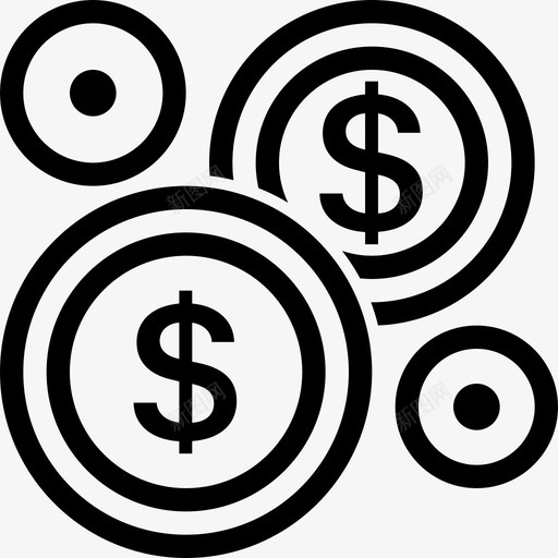 货币化硬币金融图标svg_新图网 https://ixintu.com 平面轮廓搜索引擎优化营销 搜索引擎优化 硬币 货币 货币化 金融