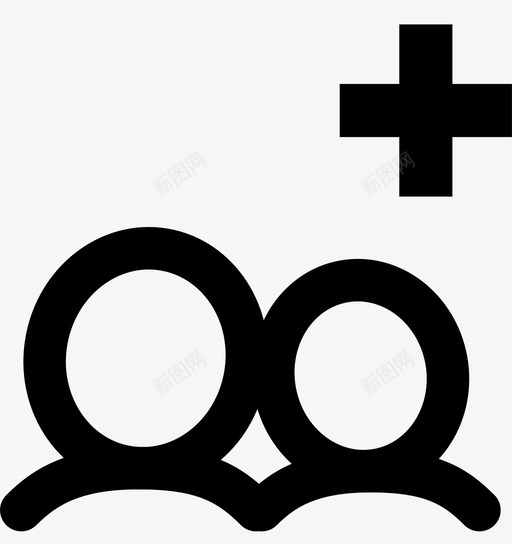 添加联系人组用户图标svg_新图网 https://ixintu.com 呼叫和电话 添加联系人 用户 组