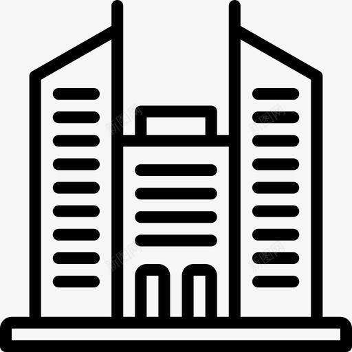 高层塔楼建筑物建筑物轮廓图标svg_新图网 https://ixintu.com 建筑物 建筑物轮廓 高层塔楼