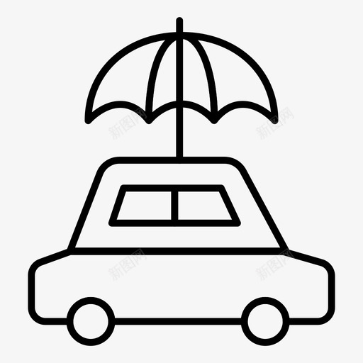 安全海滩守卫图标svg_新图网 https://ixintu.com 伞 保护 天气 守卫 安全 安全细线图标 海滩