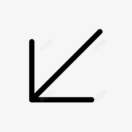 下箭头方向左下角图标svg_新图网 https://ixintu.com 下箭头 左下角 方向 方向1