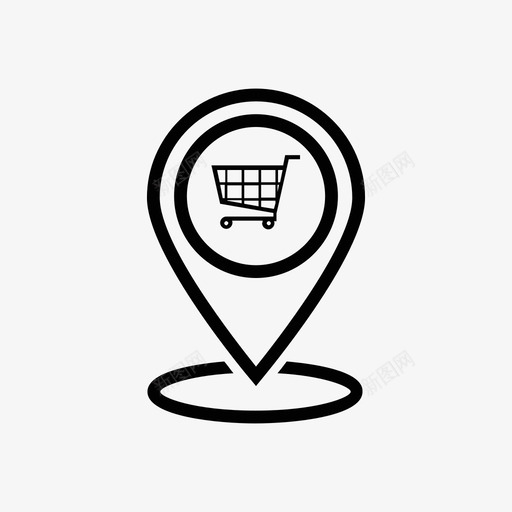 销地图销购物车图标svg_新图网 https://ixintu.com 地图销 购物车 超市 销 销线