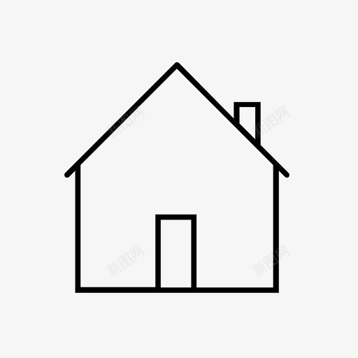 房子地址家图标svg_新图网 https://ixintu.com 位置 地址 家 房子 线路图标