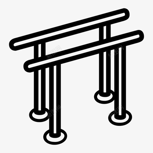 双杠体操奥运会图标svg_新图网 https://ixintu.com 体操 体育 双杠 奥运会
