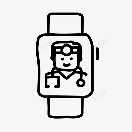 医生值班健康医院图标svg_新图网 https://ixintu.com 健康 医生值班 医疗 医院 素描