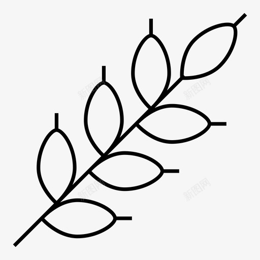 小米树枝食物图标svg_新图网 https://ixintu.com 小米 小麦 树枝 植物 食物