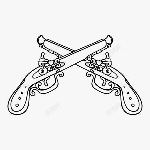 手枪武器图标svg_新图网 https://ixintu.com 手枪 武器