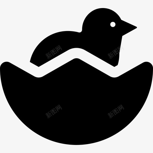 小鸡和半蛋壳动物四季图标svg_新图网 https://ixintu.com 动物 四季 小鸡和半蛋壳