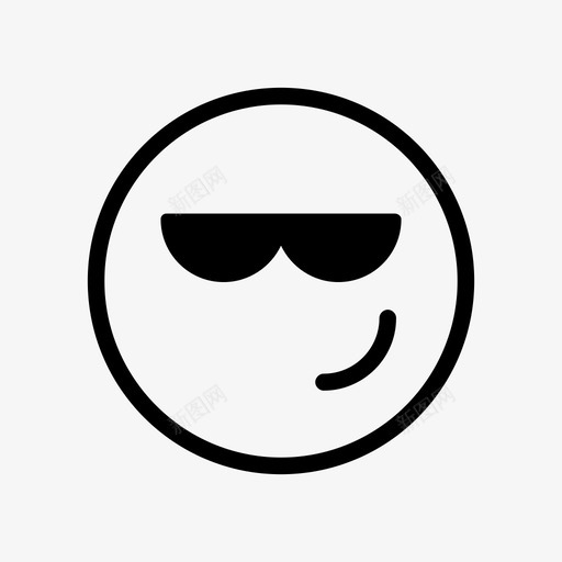 酷表情表情情绪图标svg_新图网 https://ixintu.com 太阳镜 情绪 笑脸 表情 酷表情 面部表情