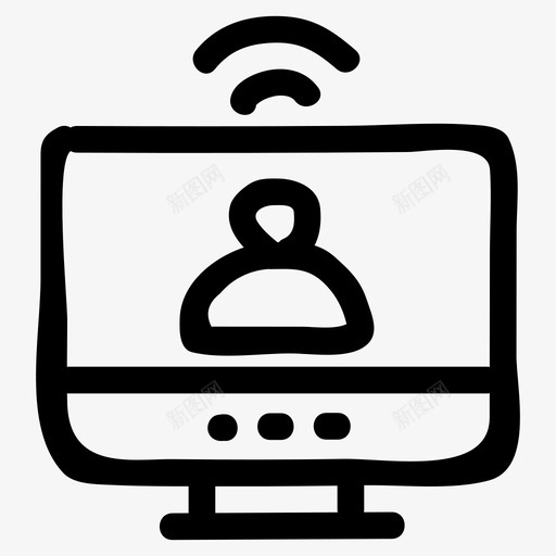 媒体主播评论员图标svg_新图网 https://ixintu.com 主持人 主播 媒体 电视 网络传播手绘 评论员 银幕