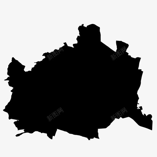 维也纳奥地利边界图标svg_新图网 https://ixintu.com 地图 城市 奥地利 维也纳 边界