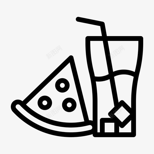 披萨和苏打饮料食品图标svg_新图网 https://ixintu.com 不健康 披萨和苏打 网上商店 食品 饮料