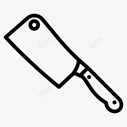 切肉刀屠刀斧头图标svg_新图网 https://ixintu.com 切肉刀 厨房工具线性图标集 屠刀 斧头 肉斧 餐具
