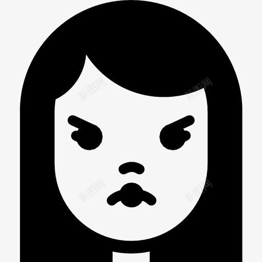 女孩生气情绪脸图标svg_新图网 https://ixintu.com 女人 女孩生气 情绪 脸 脸的表情和情绪