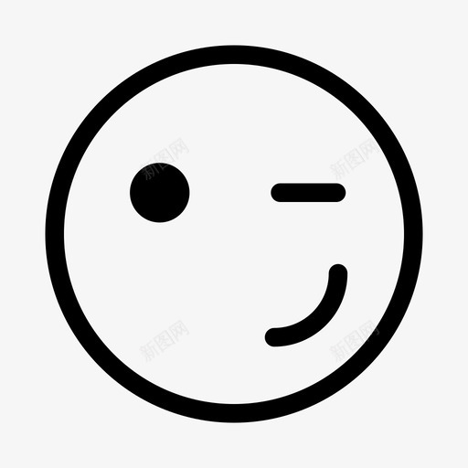 眨眼表情脸开心图标svg_新图网 https://ixintu.com 开心 微笑 眨眼表情 脸 表情微笑