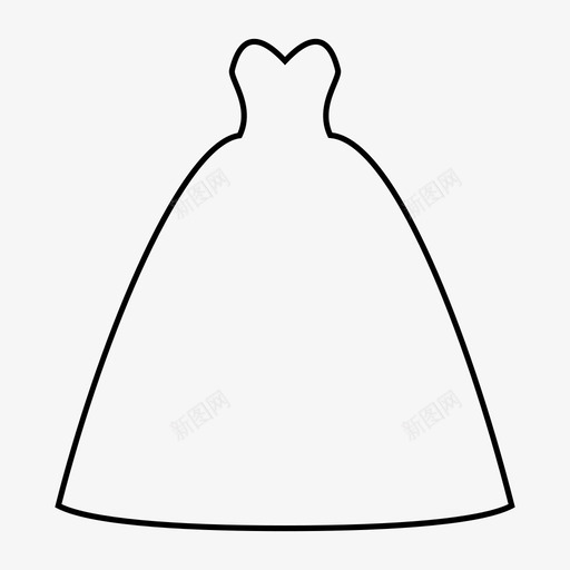 采购产品婚纱婚纱衣服图标svg_新图网 https://ixintu.com 婚纱 无肩带 晚礼服 衣服 衣服和配件 采购产品婚纱
