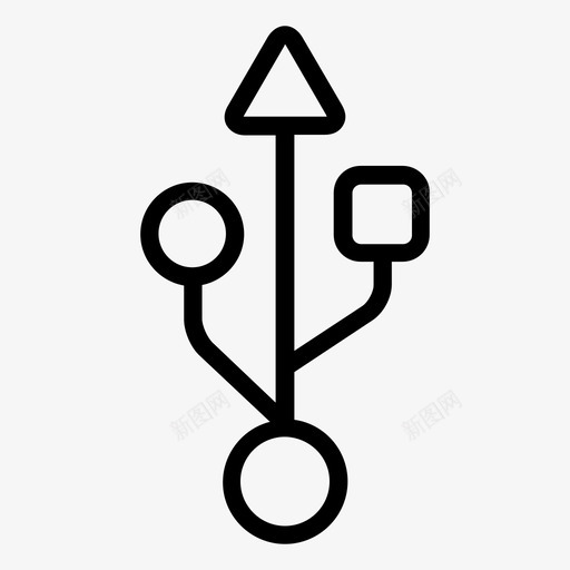 usb计算机连接图标svg_新图网 https://ixintu.com usb 插头 硬件 计算机 连接