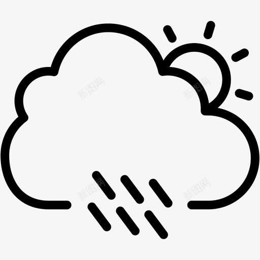 晴雨云多云天气图标svg_新图网 https://ixintu.com 多云 天气 晴雨云