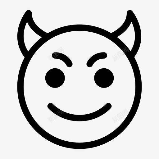 魔鬼表情微笑图标svg_新图网 https://ixintu.com 微笑 社交网络 表情 表情微笑 魔鬼