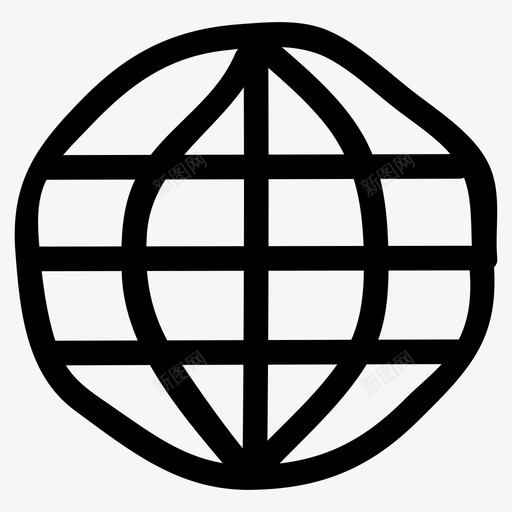 浏览器地球全球图标svg_新图网 https://ixintu.com 全球 地图和导航手绘 地球 搜索 浏览器 网络