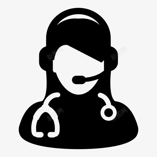 医生咨询医疗图标svg_新图网 https://ixintu.com 医生 医疗 咨询 在线 外科医生载体图标 女医生 护士 支持