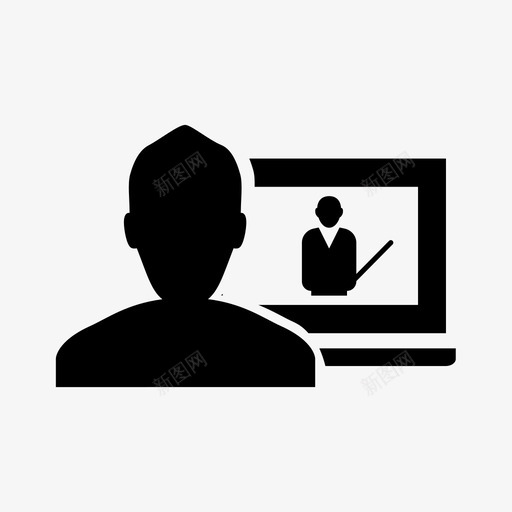 线上培训-人员svg_新图网 https://ixintu.com 线上培训-人员