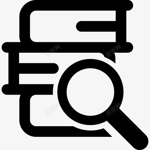 一堆书和一个放大镜教育学校设备图标svg_新图网 https://ixintu.com 一堆书和一个放大镜 学校设备 教育