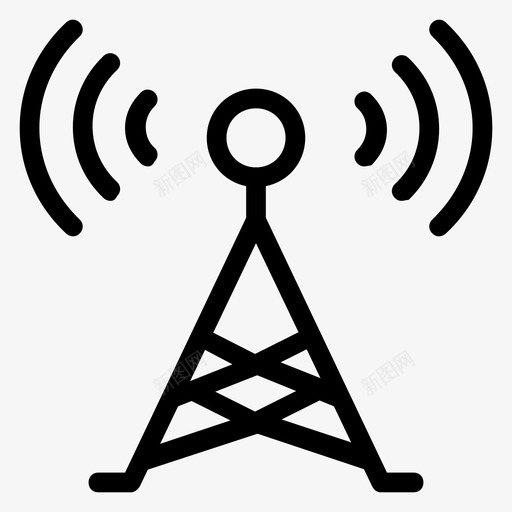 设备天线互联网图标svg_新图网 https://ixintu.com wifi 互联网 塔台 天线 技术 网络通信线路图标 设备