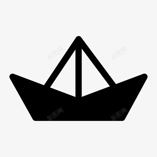 纸船折纸图标svg_新图网 https://ixintu.com 折纸设计 纸船