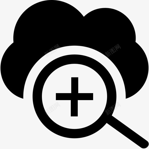 云计算云搜索放大镜图标svg_新图网 https://ixintu.com 云搜索 云计算 云计算字形32 放大镜 缩放 视图