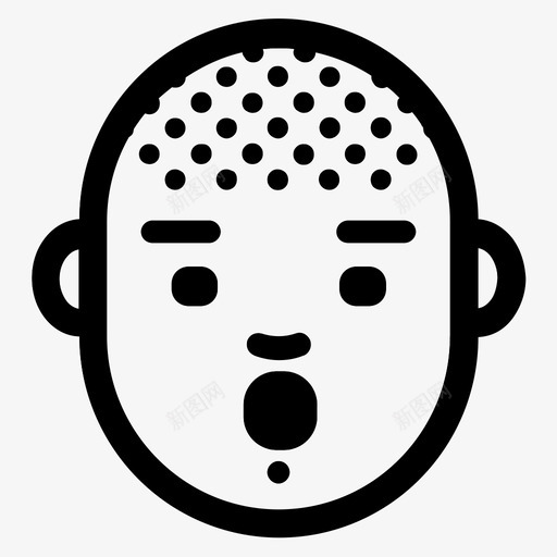 男人惊讶秃顶鬃毛图标svg_新图网 https://ixintu.com 男人惊讶 秃顶 脸 表情和情绪 鬃毛