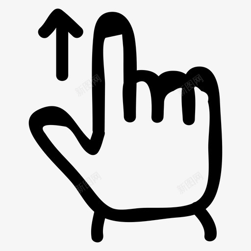 向上滑动动作箭头图标svg_新图网 https://ixintu.com 动作 向上滑动 手势 手绘手势 指针 箭头 触摸