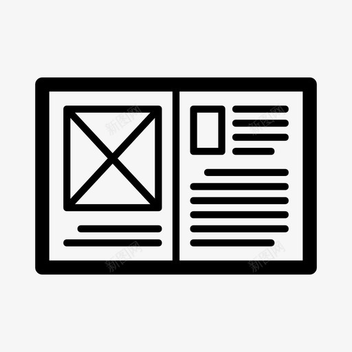 杂志版面文章书籍图标svg_新图网 https://ixintu.com 书籍 文章 杂志版面 阅读