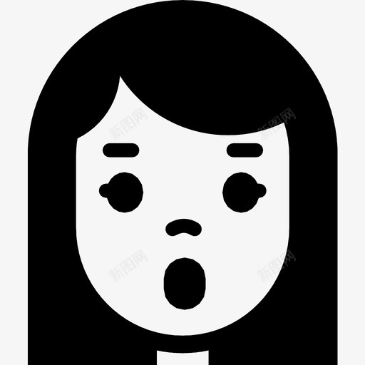 女孩惊讶情感脸图标svg_新图网 https://ixintu.com 女人 女孩惊讶 情感 脸 脸的表情和情绪