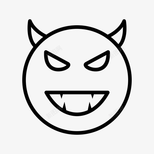 魔鬼表情脸图标svg_新图网 https://ixintu.com 笑脸 脸 表情 魔鬼